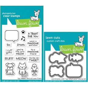 Lawn Fawn Say What? Pets Stamps and Dies - 2 Items