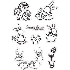 Happy Easter Egg Bunny Rubber Rubber Clear/Seal Scrapbook/Photo Photo Decorative Card Making Clear Stamps