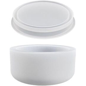 BIBABLYKE Silicone Storage Jar Mold with Lid Candle Holder Mould Set for Resin, Cement, Concrete, and Plaster Crafts Silicone