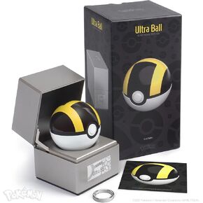 The Wand Company Pokémon 25th Anniversary Silver Box Edition Poké Ball-Poké واقعية ، إلكترونية ، مصبقة مع ميزات مصباح علبة العرض (Ultra Ball)
