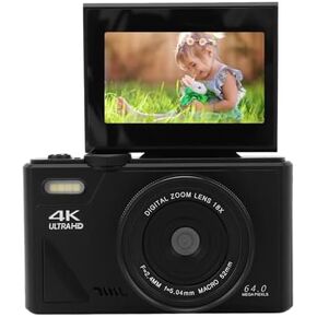 كاميرا رقمية 4K ، كاميرا Zoom 18x مع شاشة Flip 3 بوصة ، 64 ميجابكسل UHD Autofocus كاميرا رقمية صغيرة مضغوطة للتصوير الفوتوغرافي فوتوغرافي (أسود) ، genericyifecs9gkq-12