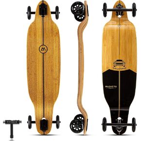 Magneto Longboards Bamboo Longboards for Cruising, Carving, Free-Style, Downhill and Dancing (Bamboo Drop & Fiberglass Through Longboard) in Kuwait