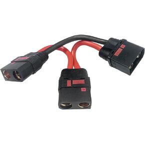 QS8 Charge Lead 1 Female to 2 Male with 3.5inches / 9cm 8 Gauge Silicone Wire for RC Battery Charging and Jumper (QS8 1 Female to QS8 2 Male)