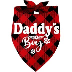 Daddy's Boy Dog Bandana ، Daddy's Boy Gift Dog Bandana ، accessories Pet Dickf ، Print Dog Bandanas Gift لعيد ميلاد الكلاب ، عيد الميلاد ، حفلة عيد الأب ، هدية باندانا للكلاب الصغيرة المتوسطة الصغيرة (D1)