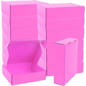 Small Cardboard Shipping Boxes, 15 Pack Corrugated Mailing Boxes for Gifts & Packaging, Recyclable Kraft Boxes for Small Business & Flat Shipping Supplies,9.8x7.9x2.76 Inch (Rose)