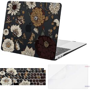 MOSISO Compatible with MacBook Air 13 inch Case 2022 2021 2020 2019 2018 Release A2337 M1 A2179 A1932 Touch ID, Plastic Hard Shell Case&Keyboard Cover&Screen Protector, Vintage Prosperous Flowers