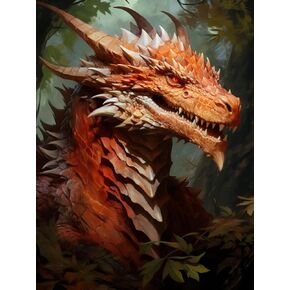 Diymood Paint by Numbers for Adults Dragon, DIY Oil Painting Myths Acrylic Paint by Number Kits for Adults Beginner for Home Wall Decor 16x20 inch