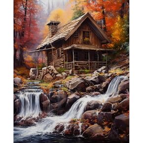 طلاء Tucocoo بواسطة أرقام المقصورة في Autumn DIY Diy على قماش ، وأعمال الطلاء مع دهانات الأكريليك ، وهي مثالية للطلاء بالأرقام للبالغين والطلاب المبتدئين مع 16''x20 '' '