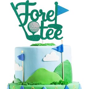 Foretee Golf Happy 40th Birthday Cake Topper - Ball Player Topper for Men Sports Party Supplies - Birthday Decoration for Golfer Fans