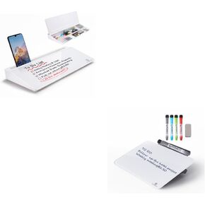 Desktop Glass White Board with Storage ＆ Small Desktop Glass Dry-Erase whiteboard
