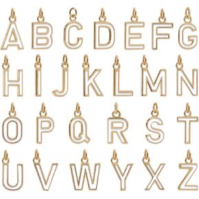 سحر أحرف أبجدية A-Z المملوءة بنسبة 18 كيلو ، سحر أبجدية أولي A-Z ، سحر أقراط قلادة لصنع المجوهرات DIY