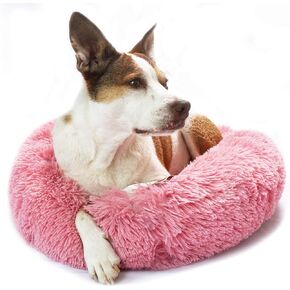 Bow Wow Pet Ultra Plush Shaggy Round Donut Dog Bed ، Pink (5371pink)