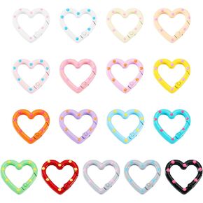 Craftdady 17 PCS Heart Spring Clasp Collulfulluulfulluull Shape Shape -chiech key key Rings Cute Love Love Spring Gate Rings Snap Hook Hook Snap Snap Hooks for Base Prest -keychain Making Healsings