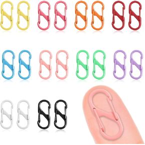 20PCS Double Opening Lobster Clasps Colorful S Lock Chain Shortener Set Necklace Clips Keychains Extender Connector for Jewelry Making Kit Metal Bracelet Closures DIY Craft Clasp Carabiner