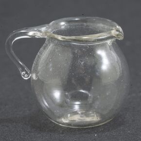 Dollhouse Miniature Clear Glass Pitcher with Handle