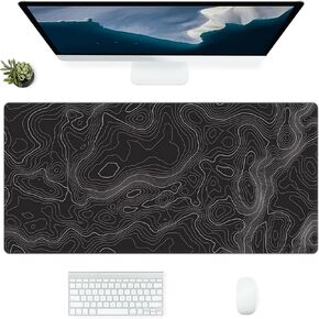 Keepcute Topographic Desk Mat ، لوحة فأر ألعاب غير قابلة للانزلاق ، 35.4 × 15.7 في