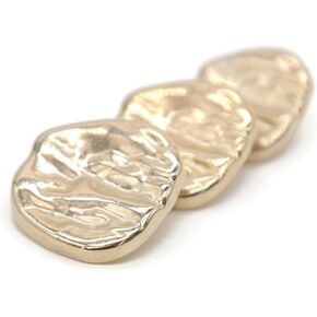 Wrinkle Gold Metal Shank Buttons - 12 Pcs - 3 Size Options - Luxury Wave Wrinkle Irregular Wave Metal Shank Buttons for Men Women Blazer Coat Uniform Shirt Suit and Jacket Sewing Craft DIY N16102