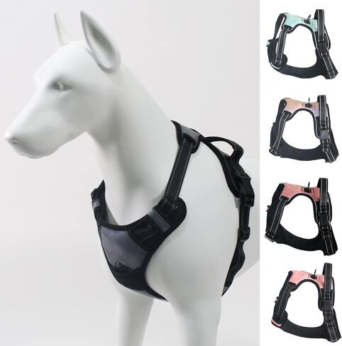 Dog Harness for Small Medium Large Dogs Puppy No Pull Easy Put on, Reflective Soft Dog Vest Harnesses with Handle Step In, Adjustable Pet Harness No Escape Choke for Walking Training Service in Saudi Arabia