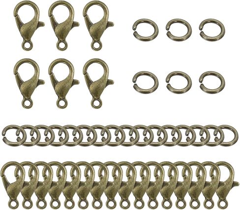 PATIKIL Jewelry Making Accessories Set, 100 Pcs Lobster Clasp 400 Pcs Open Jump Ring for Jewelry DIY, Bronze in Saudi Arabia