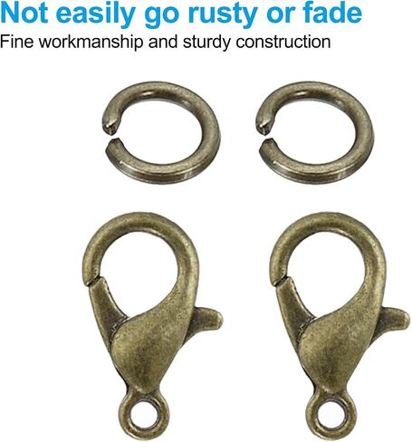 PATIKIL Jewelry Making Accessories Set, 100 Pcs Lobster Clasp 400 Pcs Open Jump Ring for Jewelry DIY, Bronze in Saudi Arabia