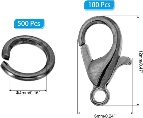 مجموعة إكسسوارات صنع مجوهرات Patikil ، 100 PCS Lobster Clasp 400 PCS حلقة قفزة مفتوحة للمجوهرات DIY ، البرونز in Saudi Arabia