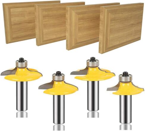 TAIWAIN 1/4 Shank Router Bit Set 43 PCS, Round Over Raised Panel Cabinet Door Rail and Stile Router Bits, Wood Milling Tool, Groove Tongue Cutter Tool for Woodworking (FH-04) in Kuwait