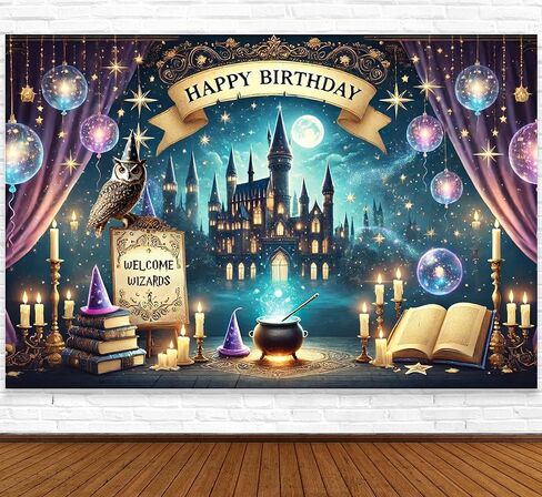 Wizard Happy Birthday Banner Wizard Happy Birthday Backdrop 6x4ft Wizard Party Decorations Magical Birthday Decorations Magical Party Decorations Wizard Backdrop Wizard Props for Room Decorations in Saudi Arabia