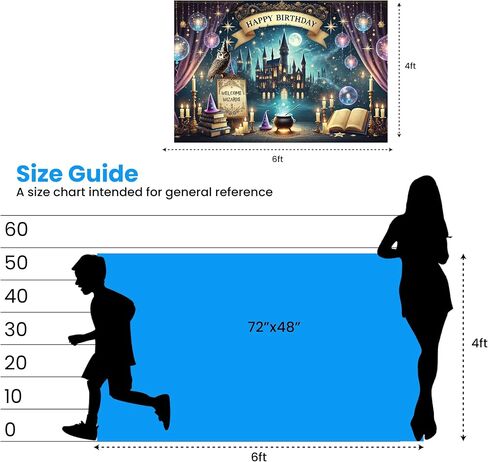 Wizard Happy Birthday Banner Wizard Happy Birthday Backdrop 6x4ft Wizard Party Decorations Magical Birthday Decorations Magical Party Decorations Wizard Backdrop Wizard Props for Room Decorations in Saudi Arabia