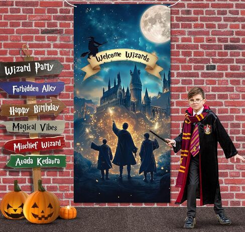 Wizard Happy Birthday Banner Wizard Happy Birthday Backdrop 6x4ft Wizard Party Decorations Magical Birthday Decorations Magical Party Decorations Wizard Backdrop Wizard Props for Room Decorations in Saudi Arabia