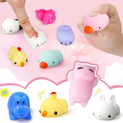 24 PCS Easter Eggs Filled with Squishy Toys, Easter Basket Stuffers for Toddler Boys Girls, Plastic Easter Eggs Filler Kawaii Stuff Squishy Easter Gifts for Kids, Easter Egg Hunt Party Favor in Kuwait
