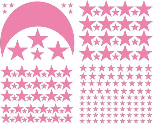 Allazone Moon and Stars Wall Decal Vinyl Sticker, Removable Vinyl Wall Stickers for Baby Room, DIY Wall Decoration, Home Decoration (White) in Kuwait