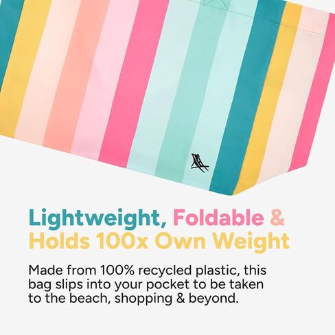 Dock & Bay Everyday Beach Tote Bag - Reusable Carrier Bag for Daily Use - Carries Up to 10kg - 100% Recycled Materials in Kuwait