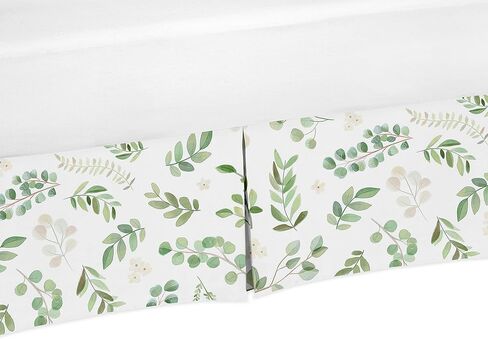 Sweet Jojo Designs Blush Pink Boho Shabby Chic Floral Girl Baby Crib Skirt – Bed Dust Ruffle Bedskirt for Nursery Off White Ivory Bohemian Vintage Watercolor Flower Elegant Pastel Light Fringe Tassel in Kuwait
