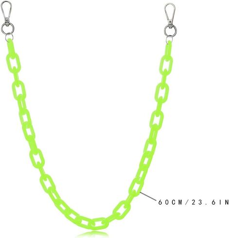 باونزي هيب هوب جينز سروال سلسلة الشرير القوطي للرجال أكريلك لينك محفظة سلسلة للنساء محب محب سميكة محفظة جيب سلاسل مفاتيح حزام خصر سلاسل الجسم الملحقات للبنات (أخضر) in Kuwait