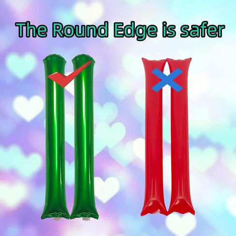 48pcs Round Head Boom Sticks Thunder Sticks Cheering Sticks Team Spirit Plastic Cheerleading Spirit Stick Clapper Inflatable Noise Maker Sports Supply (Metallic Green) in Kuwait