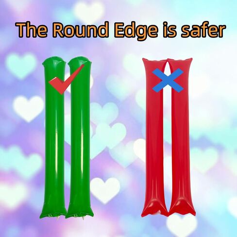 48pcs Round Head Boom Sticks Thunder Sticks Cheering Sticks Team Spirit Plastic Cheerleading Spirit Stick Clapper Inflatable Noise Maker Sports Supply (Metallic Green) in Kuwait