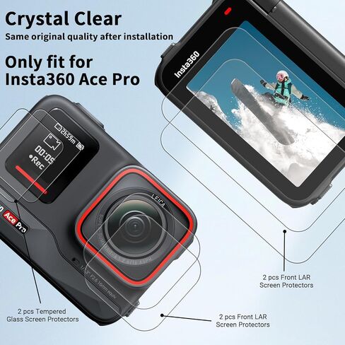 JJC (2 Pack) DJI Osmo Action 5 Pro Screen Protector, 9H Ultra Clear Tempered Glass Lens Protector + LCD Display Film for Osmo Action 5 Pro, 0.3mm Anti-Fingerprint Anti-Scrach Camera Protector Cover in Kuwait