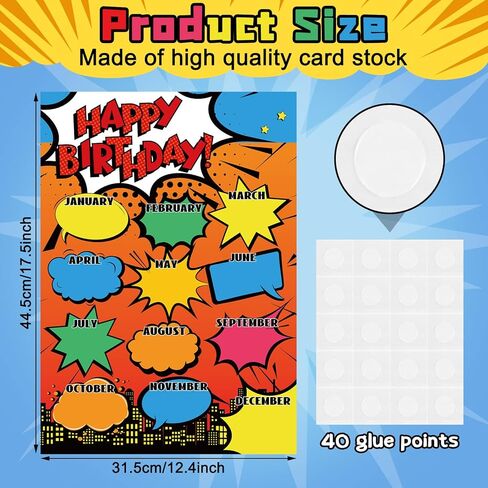 Estune 2 Pcs Happy Birthday Chart Birthday Poster for Classroom Birthday Classroom Calendar Bulletin Board Classroom Decorations for Back to School Supply, 17.5''x12.4'' (Welcome) in Kuwait