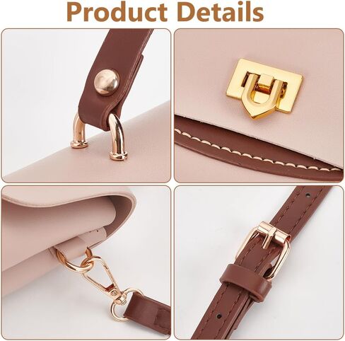 WADORN DIY PU Leather Crossbody Handbag Kit, Shoulder Bag Sewing Kit, Handmade Satchel Making Material for Craft Accessories, Pink in Saudi Arabia