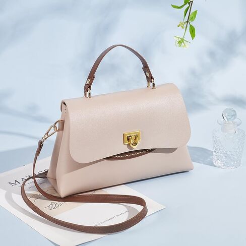 WADORN DIY PU Leather Crossbody Handbag Kit, Shoulder Bag Sewing Kit, Handmade Satchel Making Material for Craft Accessories, Pink in Saudi Arabia