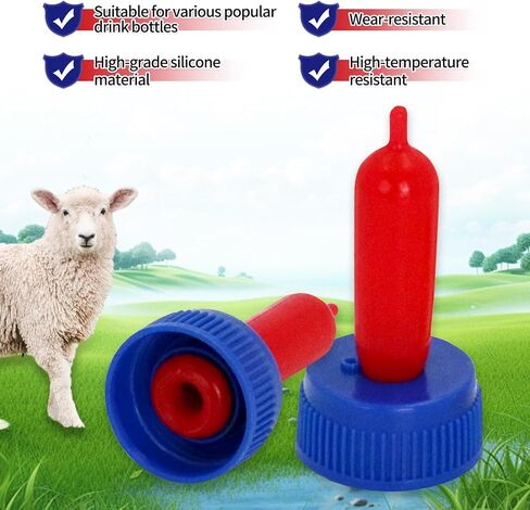 20-PCS Goat Nipples Nipple Soft Rubber Pacifier for Feeding Pup Foal Calf Small Animal Screw On Sprite Coke Soda Bottle (Yellow) in Saudi Arabia