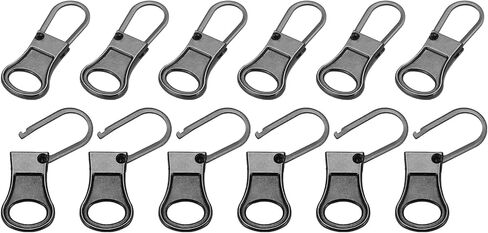 Patikil Zipper Pull Pown Place ، 12 pcs قابلة للفصل سحاب معدن تابر مجموعة مسجلة التمرير لحقائب السترات على السترات ، نغمة الذهب. in Kuwait