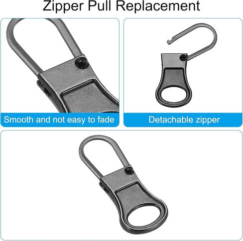 Patikil Zipper Pull Pown Place ، 12 pcs قابلة للفصل سحاب معدن تابر مجموعة مسجلة التمرير لحقائب السترات على السترات ، نغمة الذهب. in Kuwait