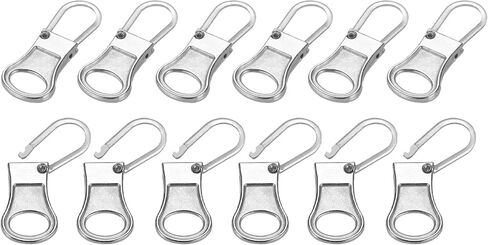 Patikil Zipper Pull Pown Place ، 12 pcs قابلة للفصل سحاب معدن تابر مجموعة مسجلة التمرير لحقائب السترات على السترات ، نغمة الذهب. in Kuwait