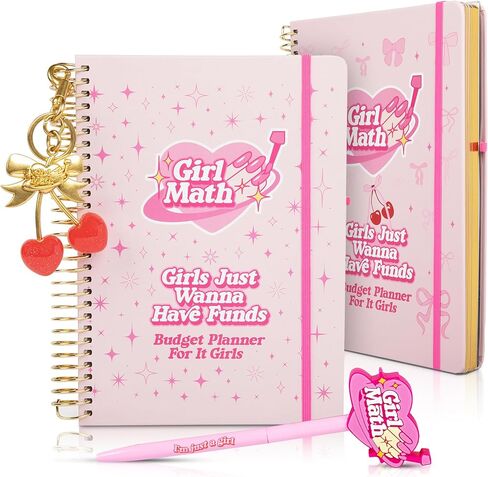 GIRL MATH Budget Planner and Monthly Bill Organizer – Expense Tracker Notebook Budget Binder – 12 Months Undated Monthly Budget Journal Spending Tracker – Cute Girly Planner Budget Book (Stars Cover) in Kuwait