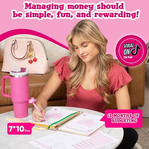 GIRL MATH Budget Planner and Monthly Bill Organizer – Expense Tracker Notebook Budget Binder – 12 Months Undated Monthly Budget Journal Spending Tracker – Cute Girly Planner Budget Book (Stars Cover) in Kuwait