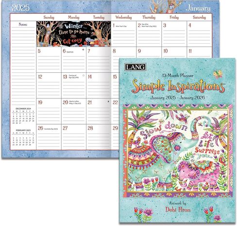 Lang, Simple Inspirations by Debi Hron 2025 Monthly Planner in Saudi Arabia