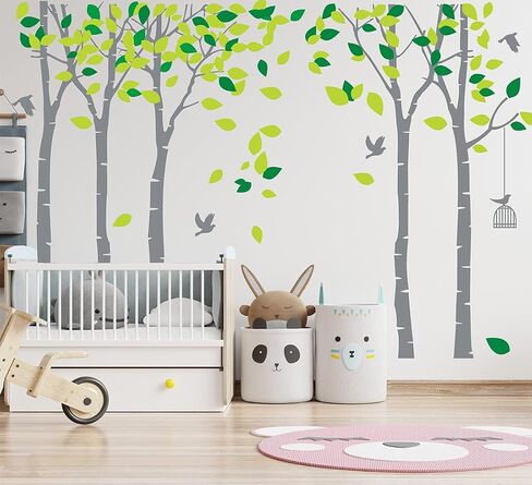 Giant Jungle Tree Wall Decal Tree Wall Sticker Removable Vinyl Sticker Mural Art Kids Room Nursery Bedroom Living Room Decoration (103.9x70.9) (Black) in Saudi Arabia