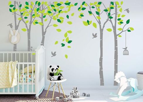 Giant Jungle Tree Wall Decal Tree Wall Sticker Removable Vinyl Sticker Mural Art Kids Room Nursery Bedroom Living Room Decoration (103.9x70.9) (Black) in Saudi Arabia