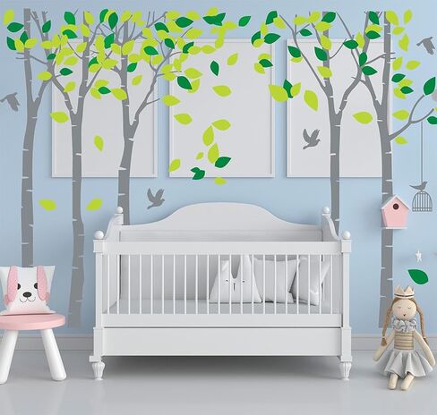 Giant Jungle Tree Wall Decal Tree Wall Sticker Removable Vinyl Sticker Mural Art Kids Room Nursery Bedroom Living Room Decoration (103.9x70.9) (Black) in Saudi Arabia